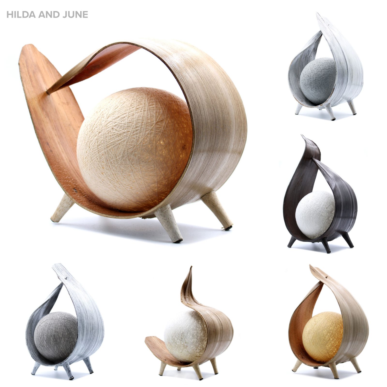 Coconut leaf table lamp