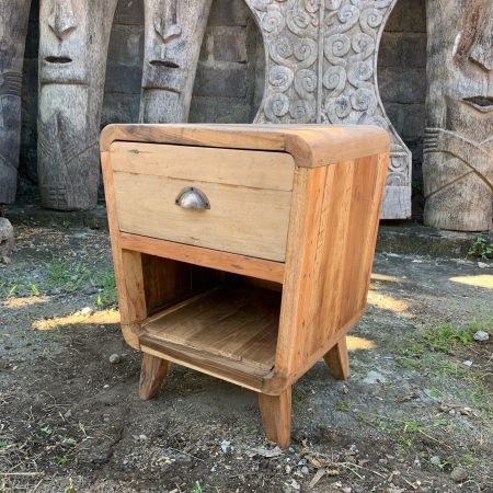 one drawer wood bedside table