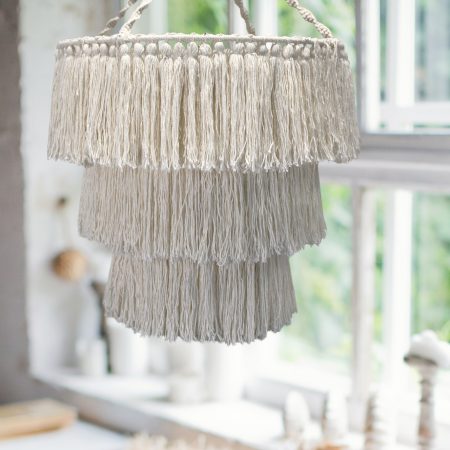 macrame tassel lampshades
