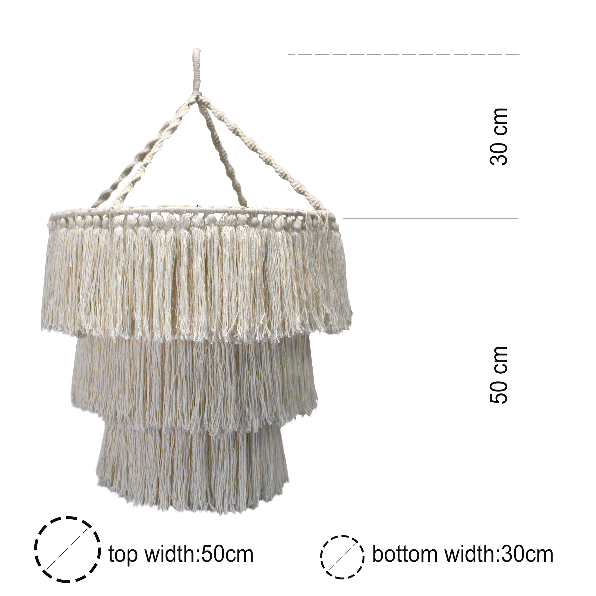 Boho Macrame Lampshades Chandelier - Image 4