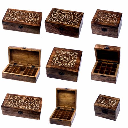 aromatherapy carved wood storage boxes