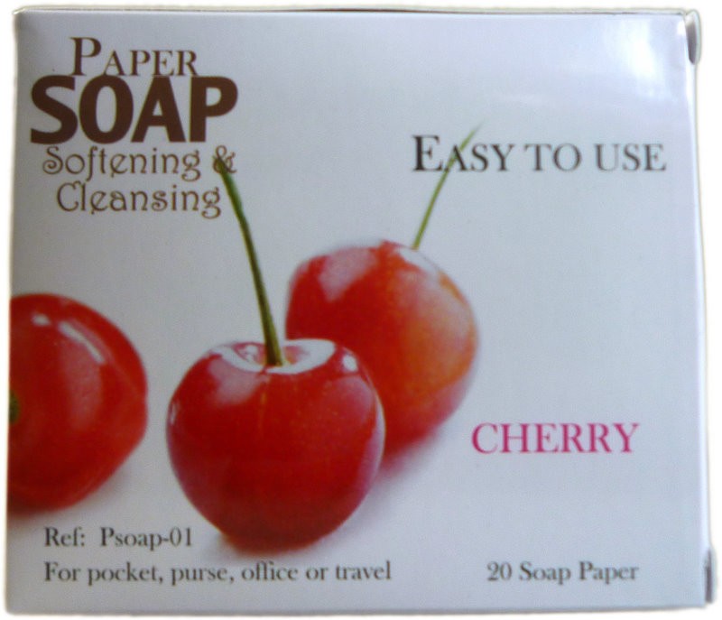 cherry scent disposable paper soap compact in box