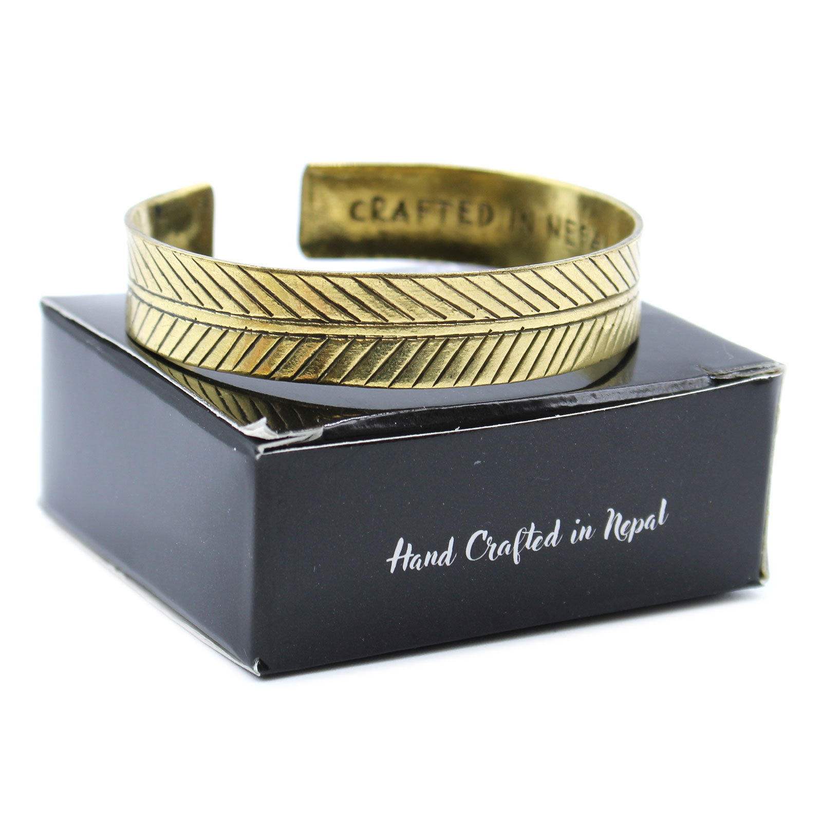 Tibetan Mantra Bracelet - Copper and Brass Cuffs - Image 4