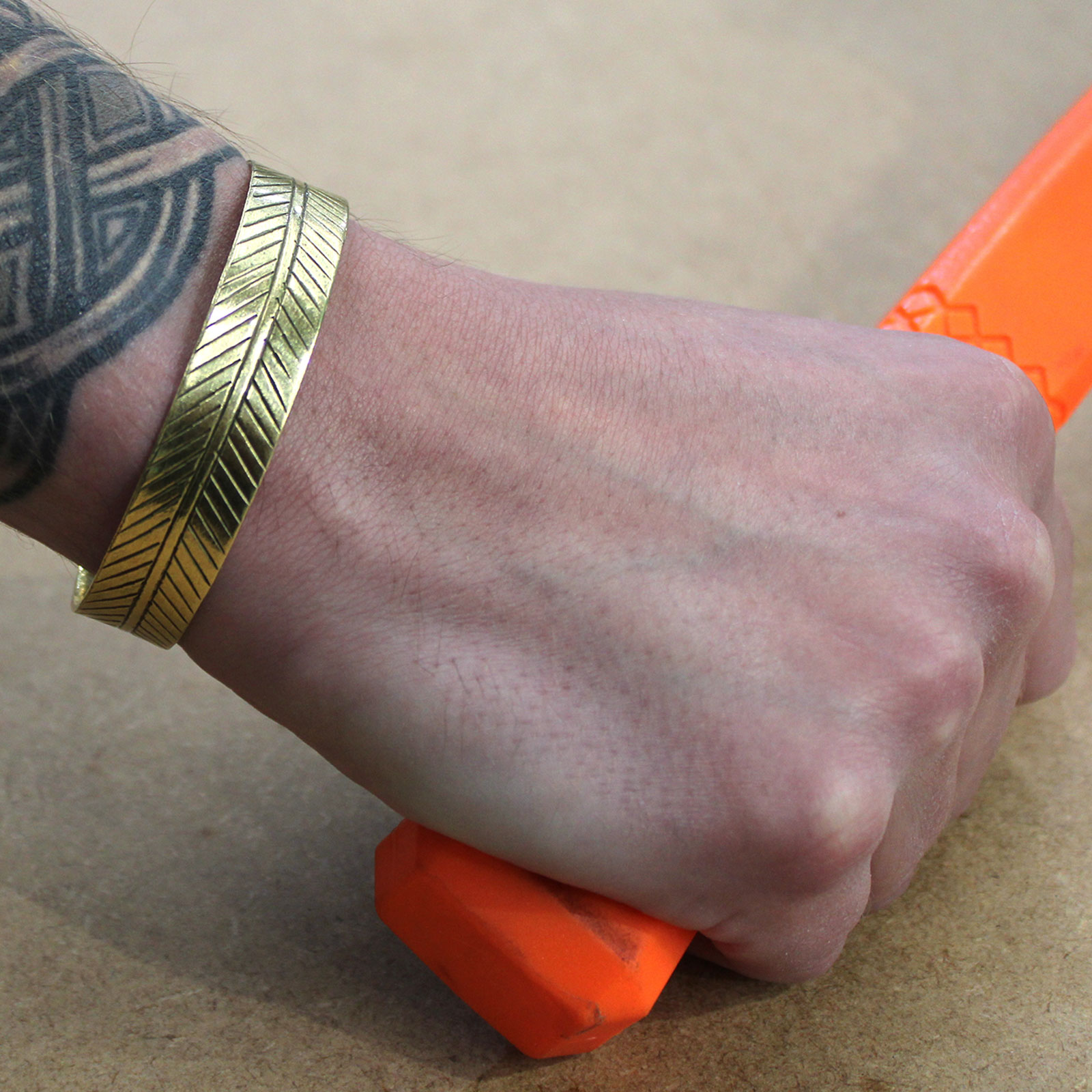 Tibetan Mantra Bracelet - Copper and Brass Cuffs - Image 3