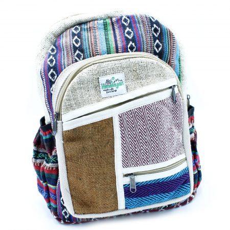hemp and cotton backpacks with zips