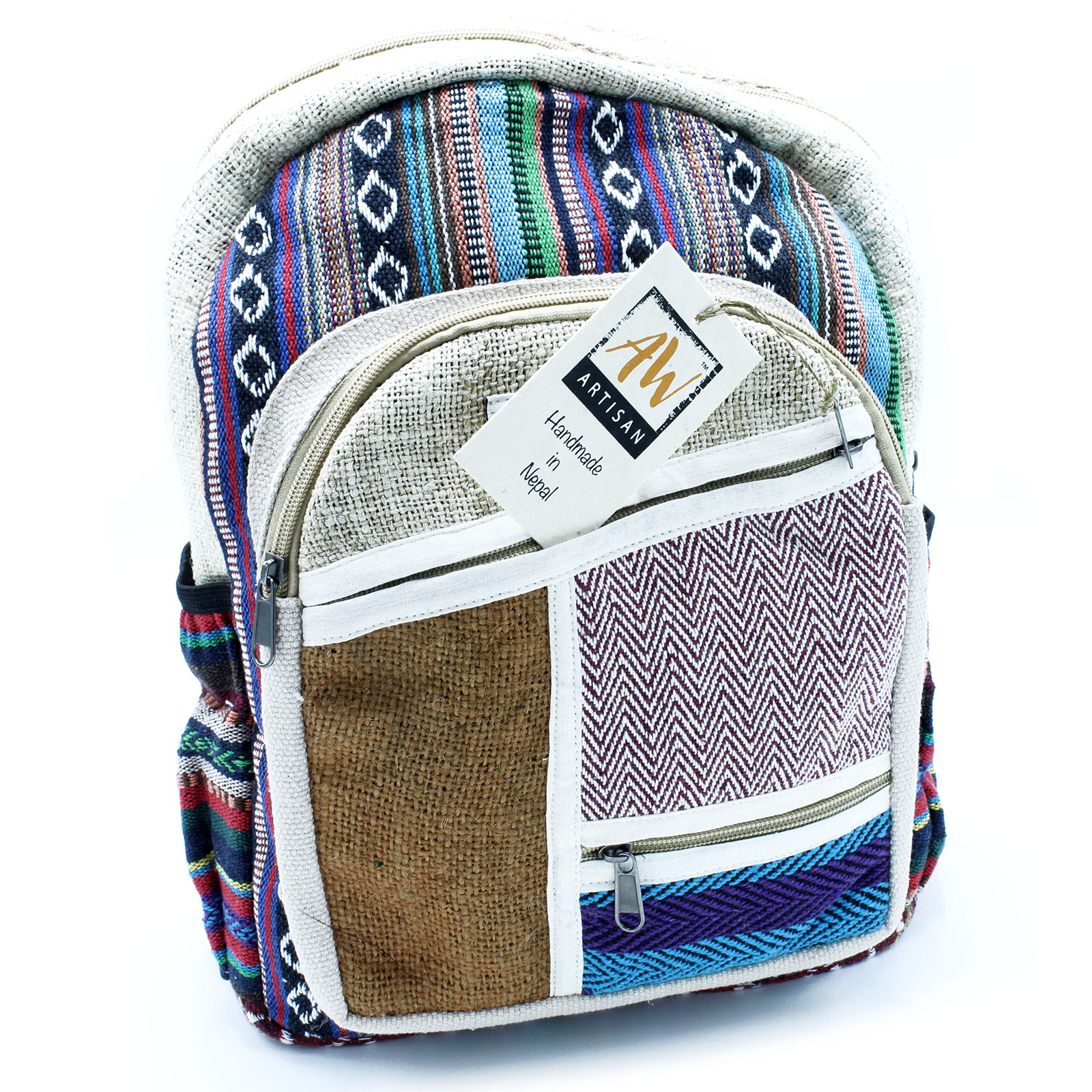 Cotton & Hemp Himalayan Backpacks with Zips - Image 2