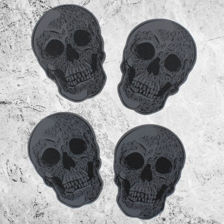 set of 4 skull coasters