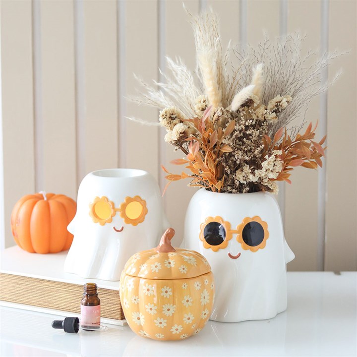 Groovy Floral Pumpkin Oil Burner - Image 5